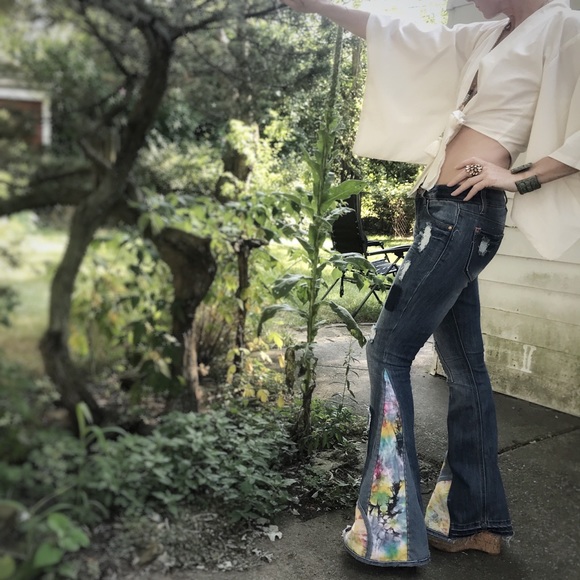 SOLD Bell Bottom jeans handmade size 1 - Picture 5 of 8